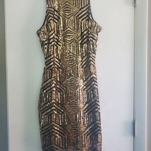 Lulus gold sequin mini dress